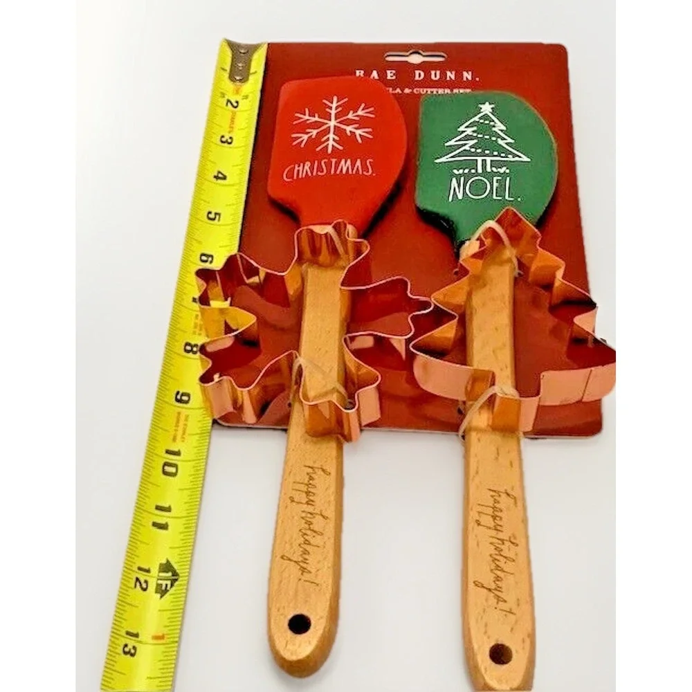 Christmas Cookies Holiday Bake Party Spatula Cookie Cutter Set Snowflake Tree